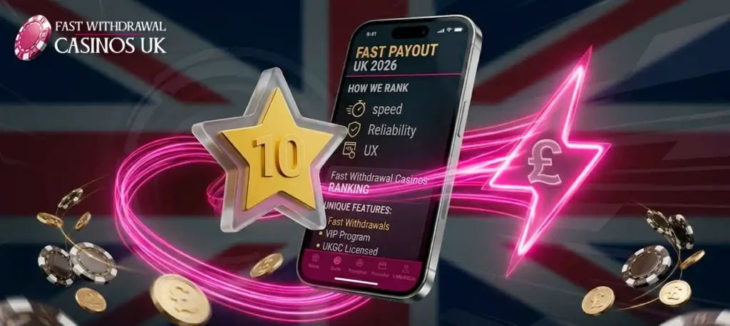 Our rating criteria for fast withdrawal online casinos in the UK.